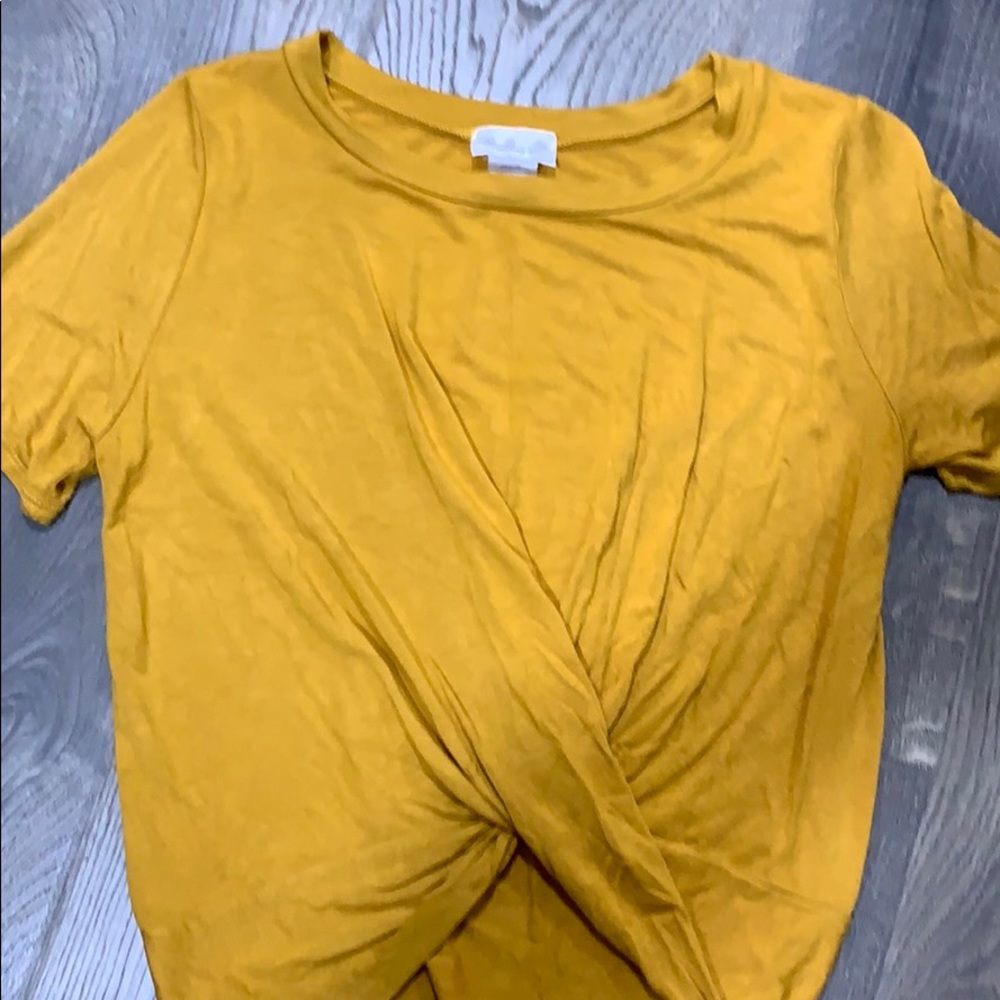 yellow cross front t shirt